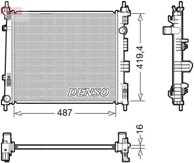Радіатор, система охолодження двигуна Denso DRM46069