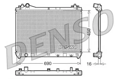 Радіатор, система охолодження двигуна Denso DRM47011