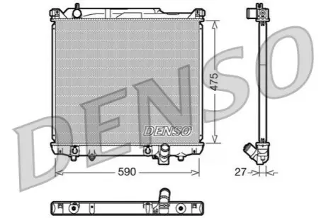 Радіатор, система охолодження двигуна Denso DRM47020