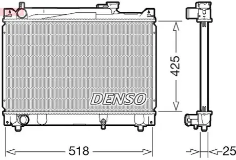 Радіатор, система охолодження двигуна Denso DRM47030