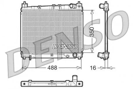 Радіатор, охолодження двигуна DENSO DRM50006