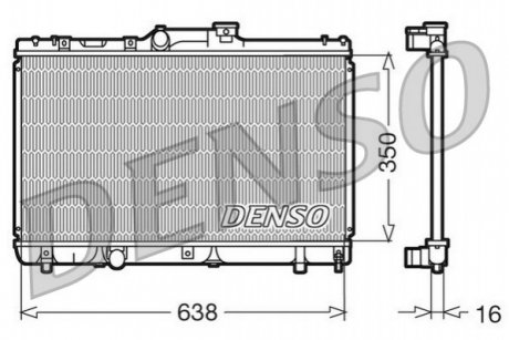 Радиатор, охлаждение двигателя - (9091604002, 1640015450, 1640015480) DENSO DRM50013