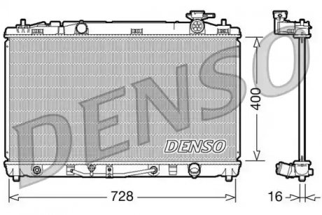 Радіатор, охолодження двигуна - (1640028630) DENSO DRM50042