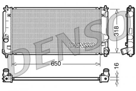Радиатор, охлаждение двигателя - (1640022060) DENSO DRM50044