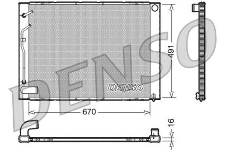 Радіатор, охолодження двигуна DENSO DRM50054