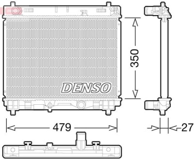 Радіатор, охолодження двигуна DENSO DRM50058