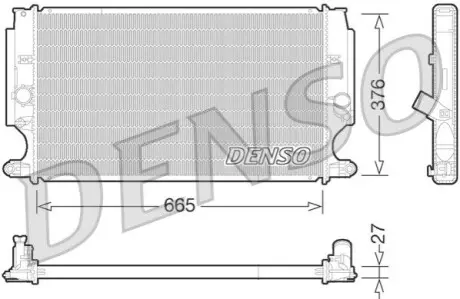 Радиатор, охлаждение двигателя Denso DRM50072