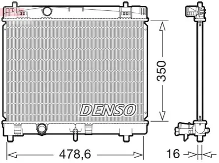 Радіатор, система охолодження двигуна Denso DRM50103