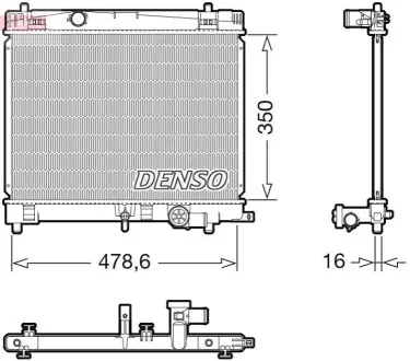 Радіатор двигуна (мкпп) TOYOTA YARIS 1.33 11.08-12.11 Denso DRM50137