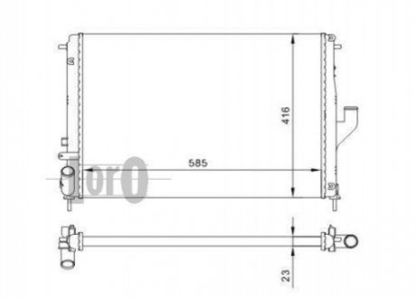 Радиатор воды Duster/Logan/Sandero 1.5dCi/1.6 06- (590x415x20) - 010-017-0002 (214100598R, 8200582026) DEPO 0100170002 (фото 1)