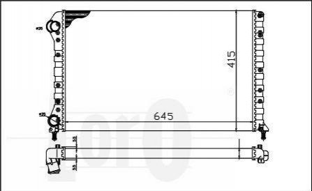 Радиатор воды Doblo 1.9D/1.4i/1.6i 01- -AC (700x306x26) - 016-017-0019 (46749005, 46803039, 51779231) DEPO 0160170019 (фото 1)