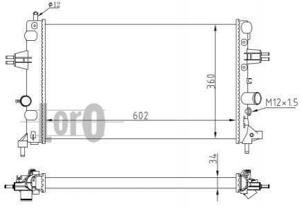 Радиатор охлаждения двигателя ASTRA/ZAFIRA 1.6i 98- DEPO 0370170001 (фото 1)