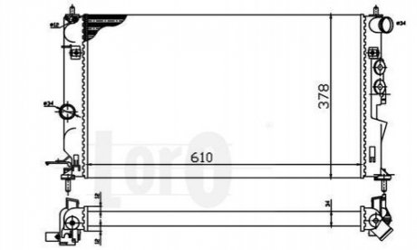 Радиатор охлаждения двигателя VECTRA B 1.6-2.0 TD 95- DEPO 0370170015 (фото 1)