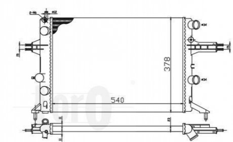 Радіатор охолодження двигуна ASTRA G 1.2 i 16V 98- DEPO 0370170066 (фото 1)