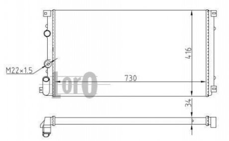 Радиатор воды Master/Movano II 1.9/2.2/dCi 97> (730x415x23) термовыкл. - 042-017-0025 (4403216, 7701049664) DEPO 0420170025 (фото 1)