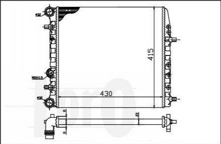 Радиатор охлаждения Fabia/Rapid/Roomster 99- (430x414x23) DEPO 0530170039 (фото 1)