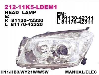 Фара передняя DEPO 212-11K5R-LDEM1