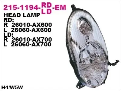 Фара передняя DEPO 215-1194R-LD-EM
