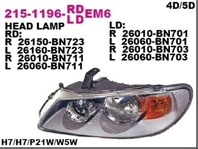 Фара передняя DEPO 215-1196R-LDEM6