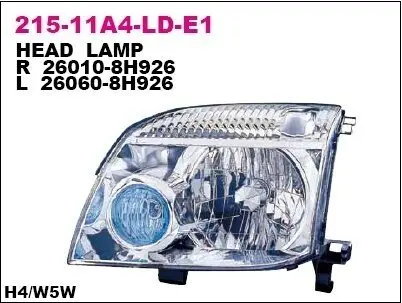 Фара Прав (H4, електричн, без мотора, колір відбивача: синй/чорн) NISSAN X-TRAIL I T30 07.01-08.03 DEPO 215-11A4R-LD-E1 Купити в Україні