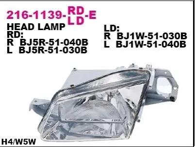 Фара Лів (H4/W5W, електричн, з мотором, колір відбивача: хром) MAZDA 323 VI BJ 09.98-12.00 DEPO 216-1139L-LD-E