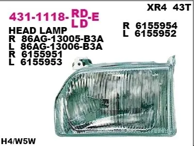 Фара передняя DEPO 431-1118R-LD-E