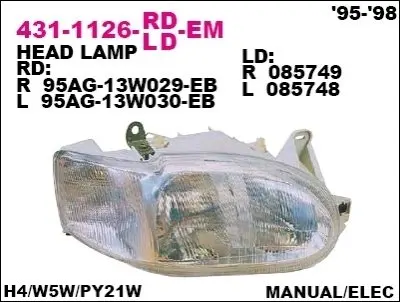Фара передняя DEPO 431-1126L-LD-EM
