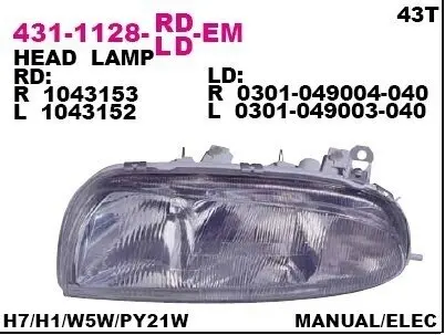 Основна фара DEPO 4311128LLDEM