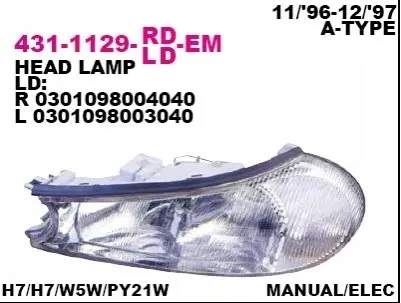 Фара автомобильная DEPO 4311129RLDEM
