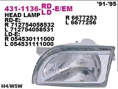 Фара передняя DEPO 4311136RLDEM