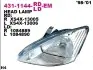Фара Лів (H4, електричн, без мотора, колір відбивача: хром) FORD FOCUS I 08.98-10.01 DEPO (431-1144L-LD-EM) зображення 1