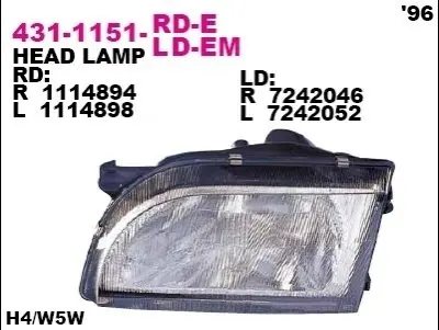 Фара передняя DEPO 4311151LLDEM