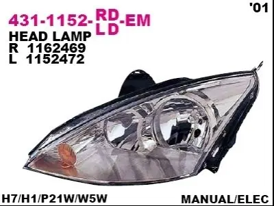 Фара передняя DEPO 431-1152L-LD-EM