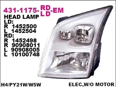Фара автомобильная DEPO 4311175RLDEM