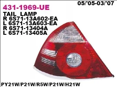 Фонарь задний DEPO 431-1969L-UE