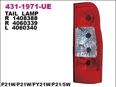 Фонарь задний DEPO 431-1971L-UE