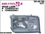 Фара Прав (H3/H4, електричн, пневматичн, колір відбивача: сірий) MERCEDES W124 12.84-09.89 DEPO (440-1103R-LD-E) зображення 1