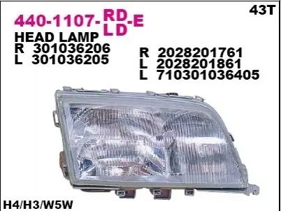 Фара передняя DEPO 440-1107R-LD-E