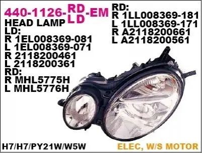 Фара передняя DEPO 440-1126L-LD-EM