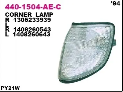 Лампа сигналу повороту переднього Лів (білий, PY21W) MERCEDES S-KLASA W140 02.91-02.99 DEPO 440-1504L-AE-C Купити в Україні