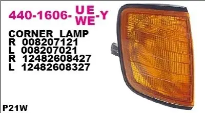 Лампа сигналу повороту переднього Прав (помаранч, PY21W) MERCEDES E-KLASA W124 09.92-03.98 DEPO 440-1606R-WE-Y
