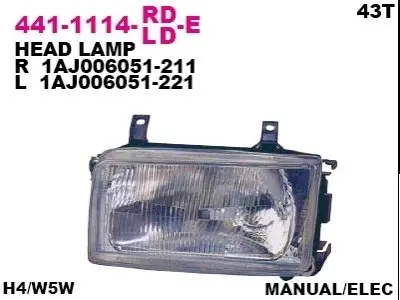 Фара передняя DEPO 4411114RLDE