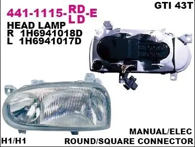 Фара передняя DEPO 441-1115R-LD-E