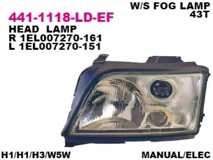 Фара передняя DEPO 441-1118R-LD-EF