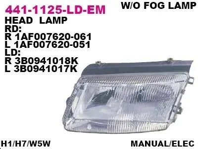 Фара передняя DEPO 441-1125L-LD-EM