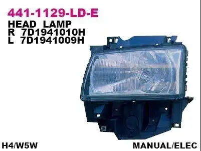 Фара Лів (H4, електричн, без мотора) VW TRANSPORTER T4 09.95-04.03 DEPO 441-1129L-LD-E