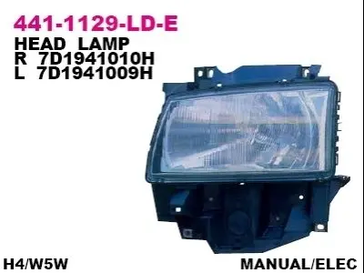 Фара Прав (H4, електричн, без мотора) VW TRANSPORTER T4 09.95-04.03 DEPO 441-1129R-LD-E