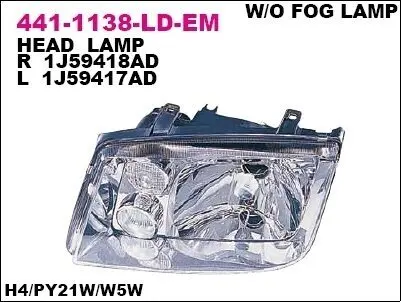 Фара передняя DEPO 441-1138L-LD-EM