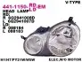 Фара Лів (H1/H7, електричн, без мотора, колір відбивача: хром) VW POLO IV 9N 10.01-04.05 DEPO (441-1150L-LD-EM) зображення 1