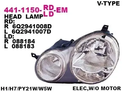 Фара передняя DEPO 441-1150L-LD-EM